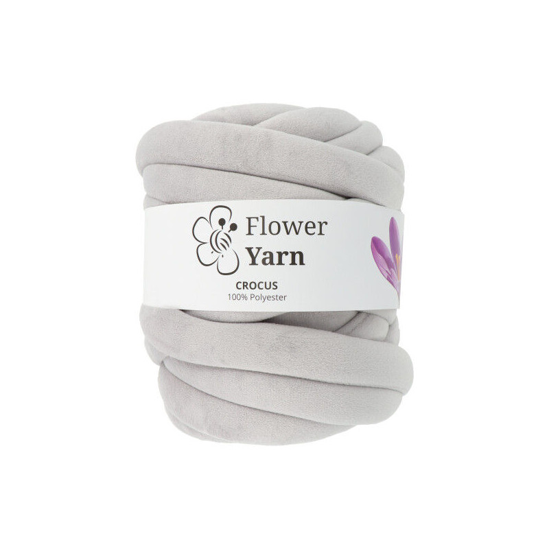 Włóczka FlowerYarn Crocus SZARY JASNY 500g - puszysta przędza bez szydełka - Produkt wyplatamy.pl 1