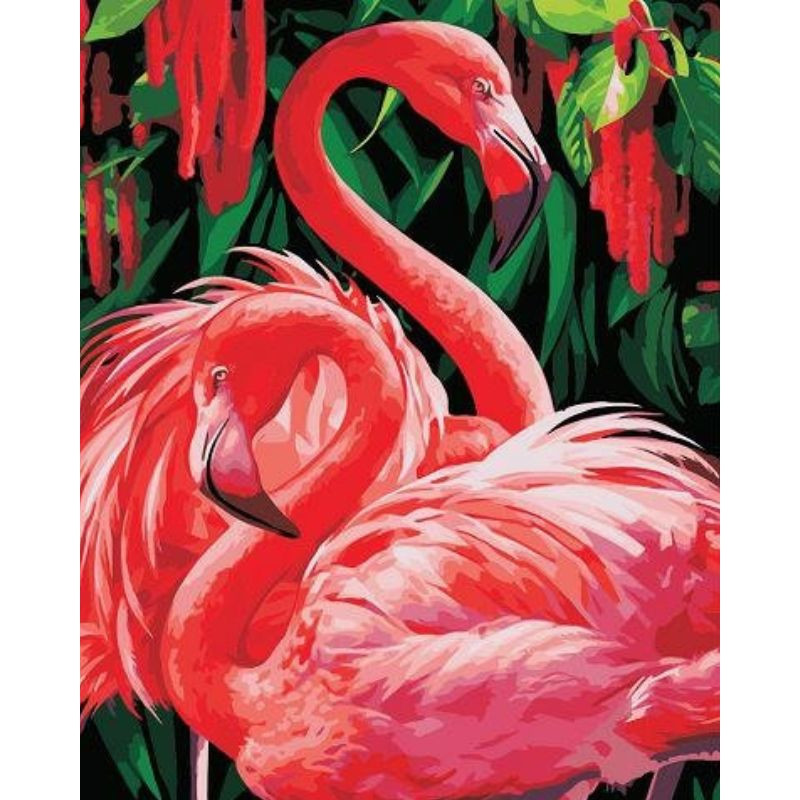 Zakochane Flamingi 40x50cm - malowanie po numerkach - produkt wyplatamy.pl 2