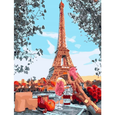 Lunch w Paryżu 40x50cm - malowanie po numerkach - produkt 2