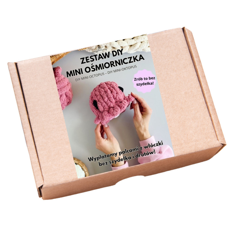Zestaw kreatywny do wyplatania "zrób to sam" - mini ośmiorniczka różowa - produkt wyplatamy.pl 2