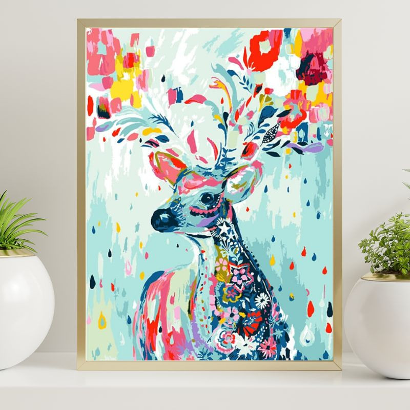 Kolorowy Jeleń 40x50cm - malowanie po numerkach - produkt wyplatamy.pl 1
