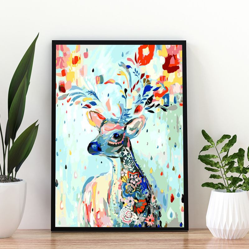 Kolorowy Jeleń 40x50cm - malowanie po numerkach - produkt wyplatamy.pl 4