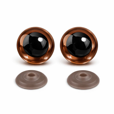Oczka z brązową tęczówką 20 mm - zestaw 2 sztuk