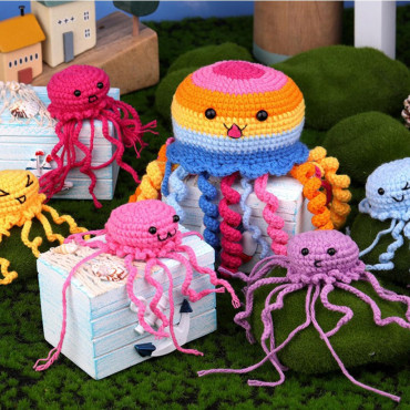 Zestaw do szydełkowania DIY – Kolorowe Meduzy - Produkt 6