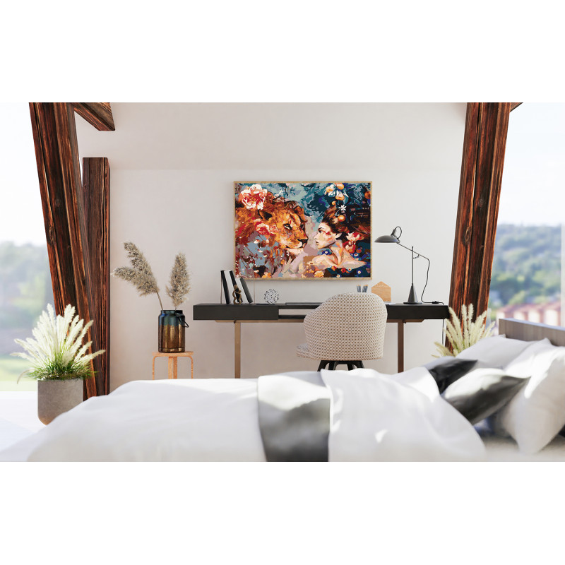 Dziewczyna z Lwem 40x50cm - malowanie po numerkach - produkt wyplatamy.pl 3